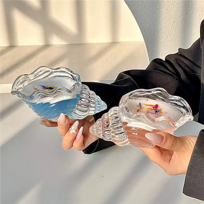 Ins Conch Cocktail Glass Creative Glassware For Juice And Drinks Unique Design Statement Cup With Coastal Aesthetic