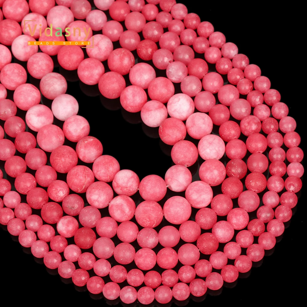 Natursteinperlen, Rhodochrosit, Chalcedon, für die Schmuckherstellung, runde lose Perlen, DIY-Zubehör, Armband, 6 mm-10 mm, 15 Zoll – Detail 4