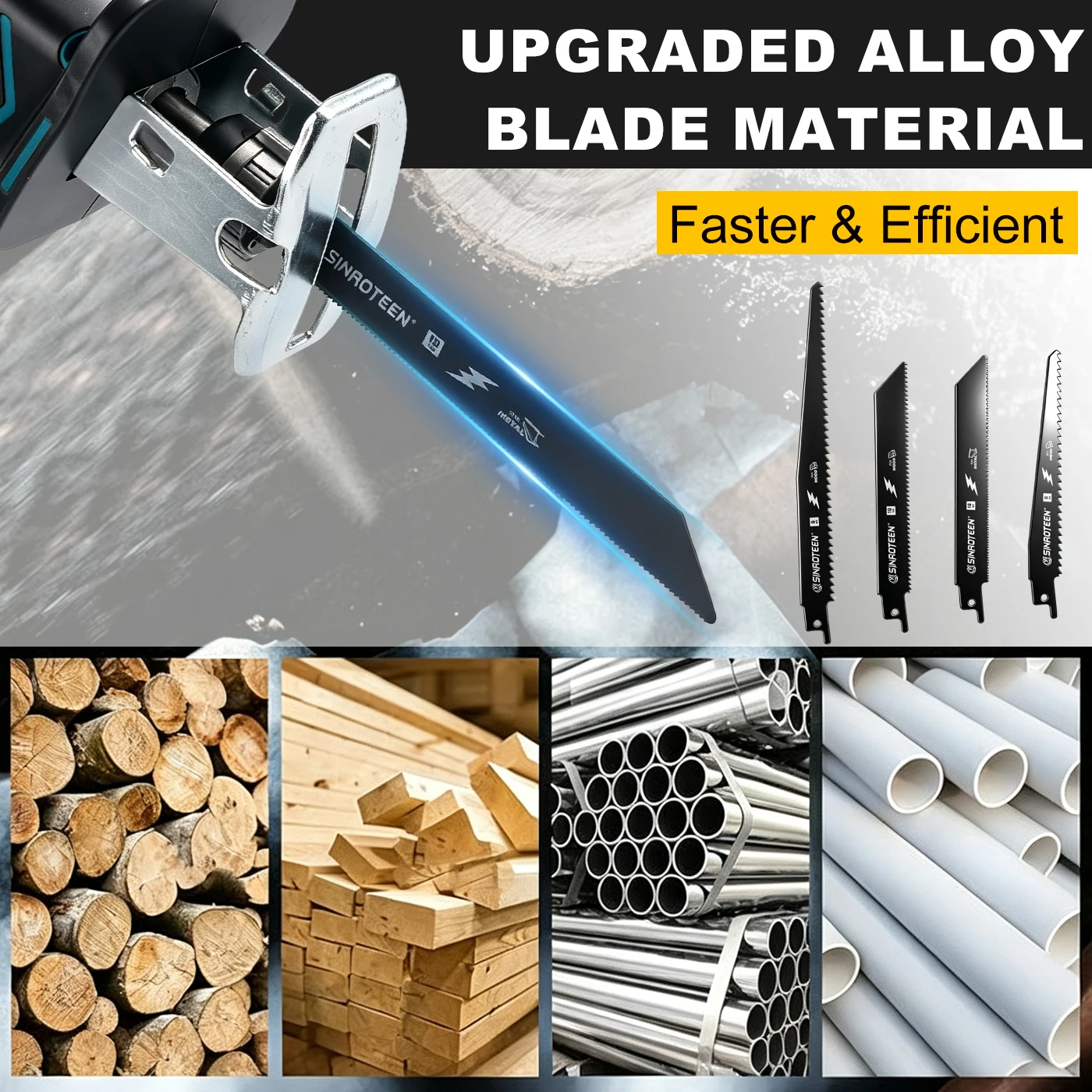 M-WALK Cordless Reciprocating Saw Adjustable Speed Wood Metal PVC Pipe Cutting Bandsaw Power Tool for Makita 18V Battery Pins