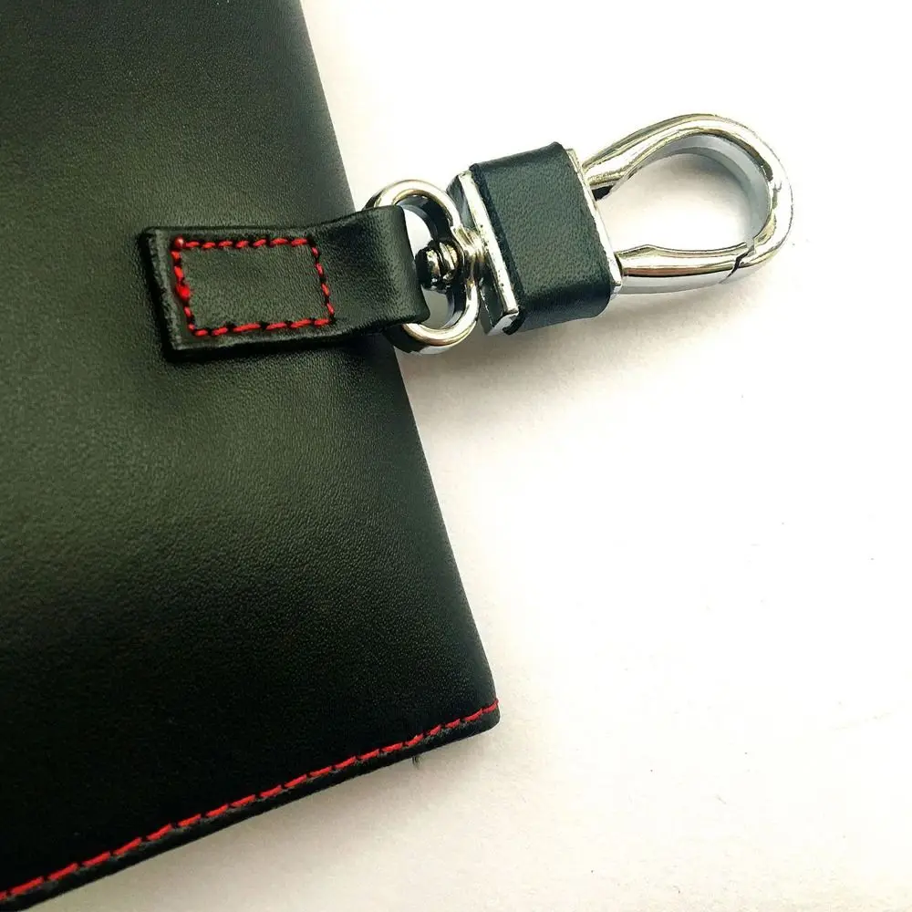 Genuine Leather RFID Blocking Car Keys Case Zipper Closure Versatile Storage Anti-Theft Key Protector Retro Coin Purse