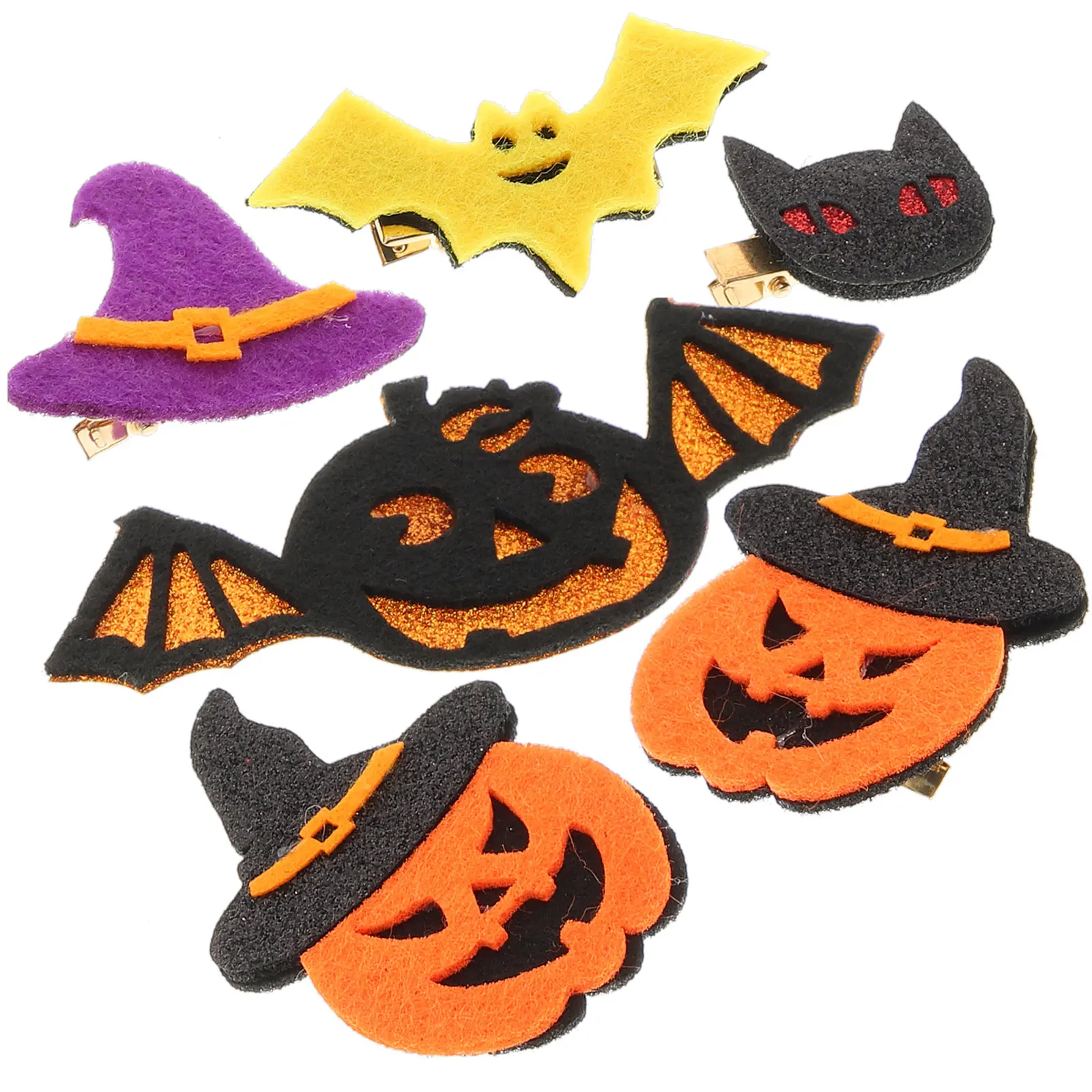 

6Pcs Halloween Pumpkin Hair Clips Creative Cartoon Barrettes Girls Party Hair Decor Hairpins for Girls Baby Girl Hairpins