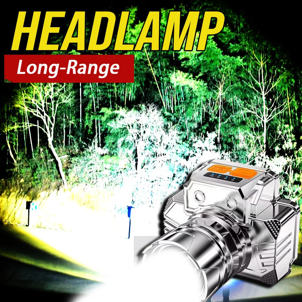 

Portable LED Headlamp Outdoor Camping Headlights Portable Mini Headlamp Rechargeable Fishing Head Light Built-in 14500 Battery
