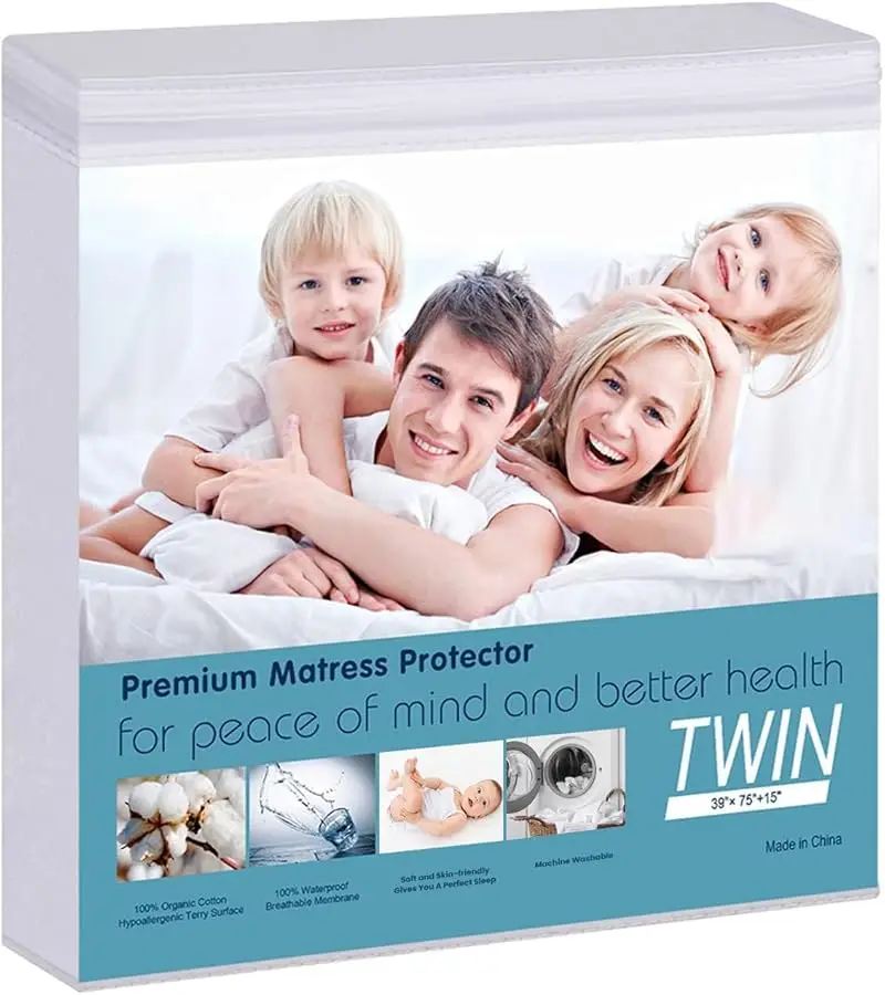 

Waterproof Mattress Pad Protector Cotton Hypoallergenic Breathable Mattress Pad Co er, Deep Pocket