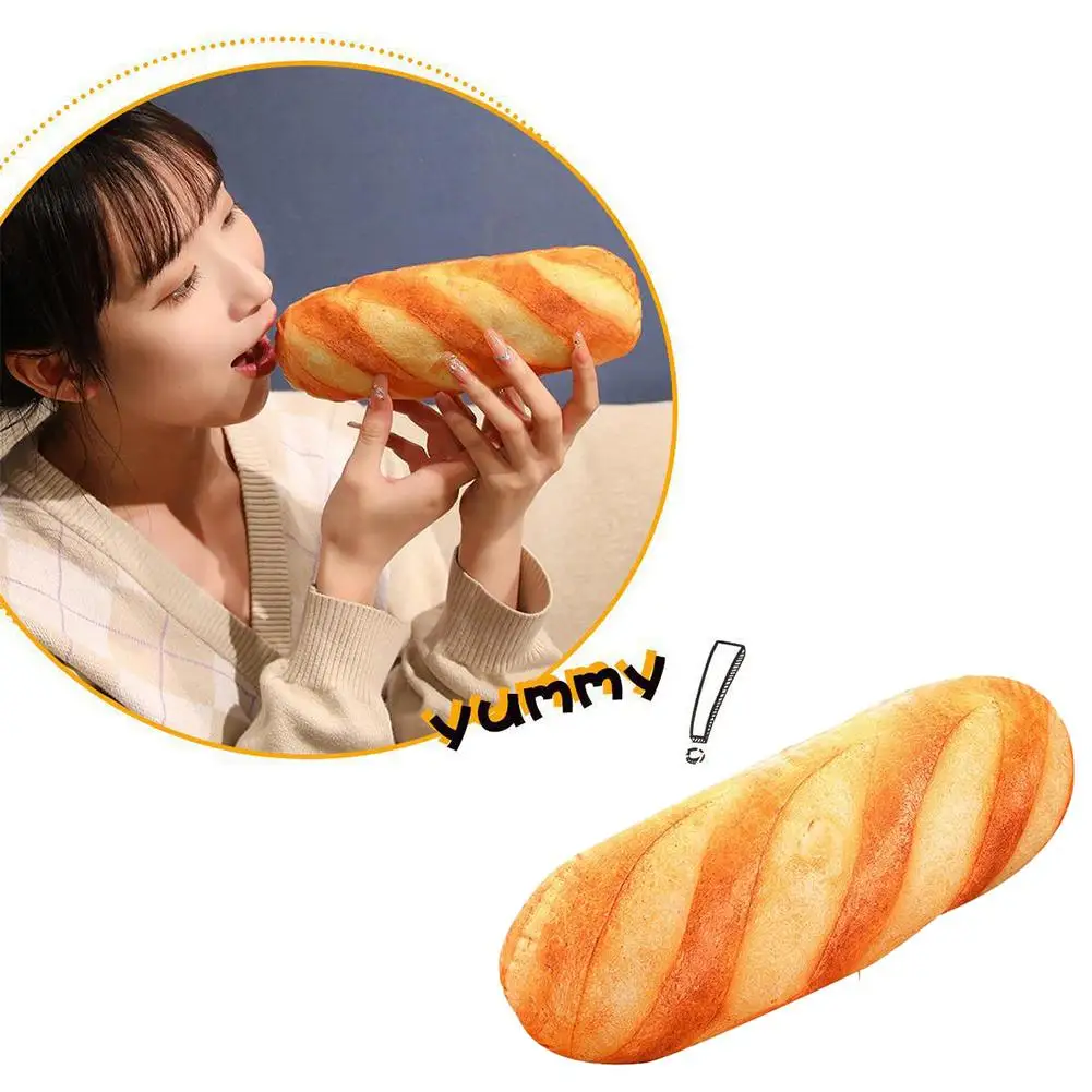 

Cute Bread Plush Stuffed Pillow Toy Soft Kawaii Simulation Back Room Girl Cushion Decor Xmas Birthday Lumbar Food Boy Kids K4x8