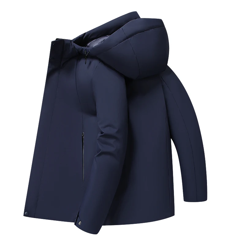 

High Quality Cotton Casual Padded Jackets Men's Mid Length Parka Coat Autumn Winter Warm Thick Down Jacket Business Parkas