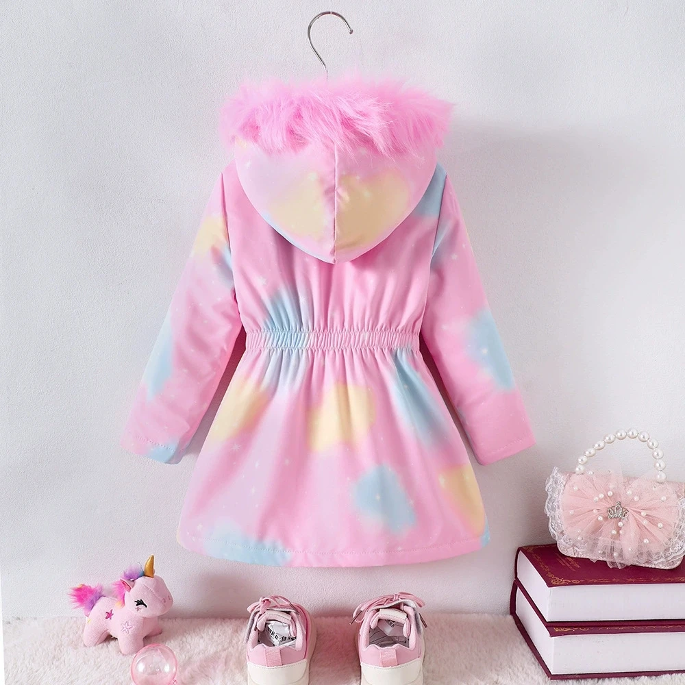 2025 1 قطعة طفل الفتيات الوردي مقنعين الشتاء سترة ومعاطف مع سستة ملابس الأطفال الاطفال الفتيات الملابس لمدة 2 3 4 5 6 7 سنوات #3