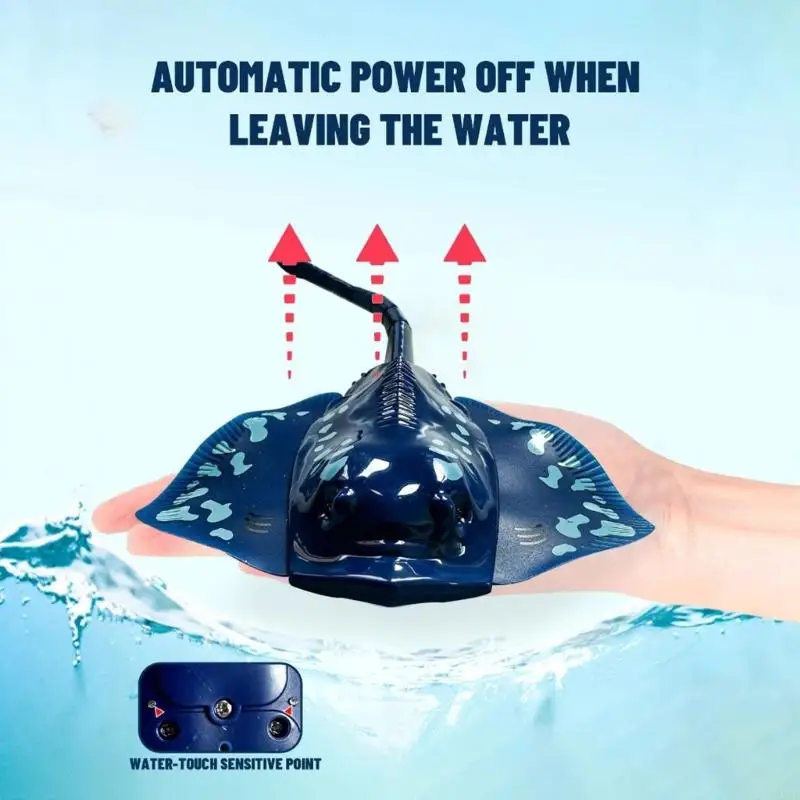 Remote Control Manta Ray Toy com barbatanas flexíveis Robôs peixe à prova d'água Toy para infantil Banho banho Time