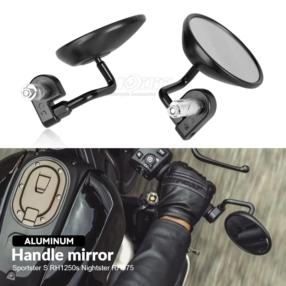 

For Harley Sportster S RH1250s Nightster RH975 Motorcycle Bar End Handlebar Mirrors Aluminum 7/8" 22mm Universal Accessories