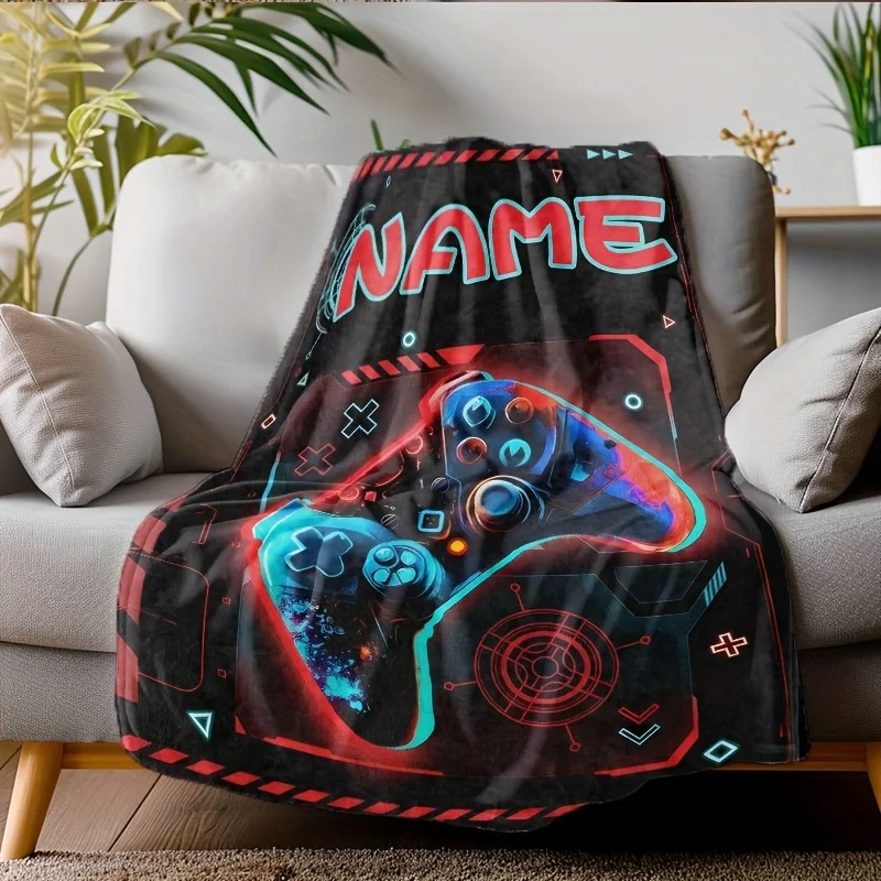 1pc custom passionate game printed flannel blanket 3D printed personalized name, soft and comfortable camping office home blanke