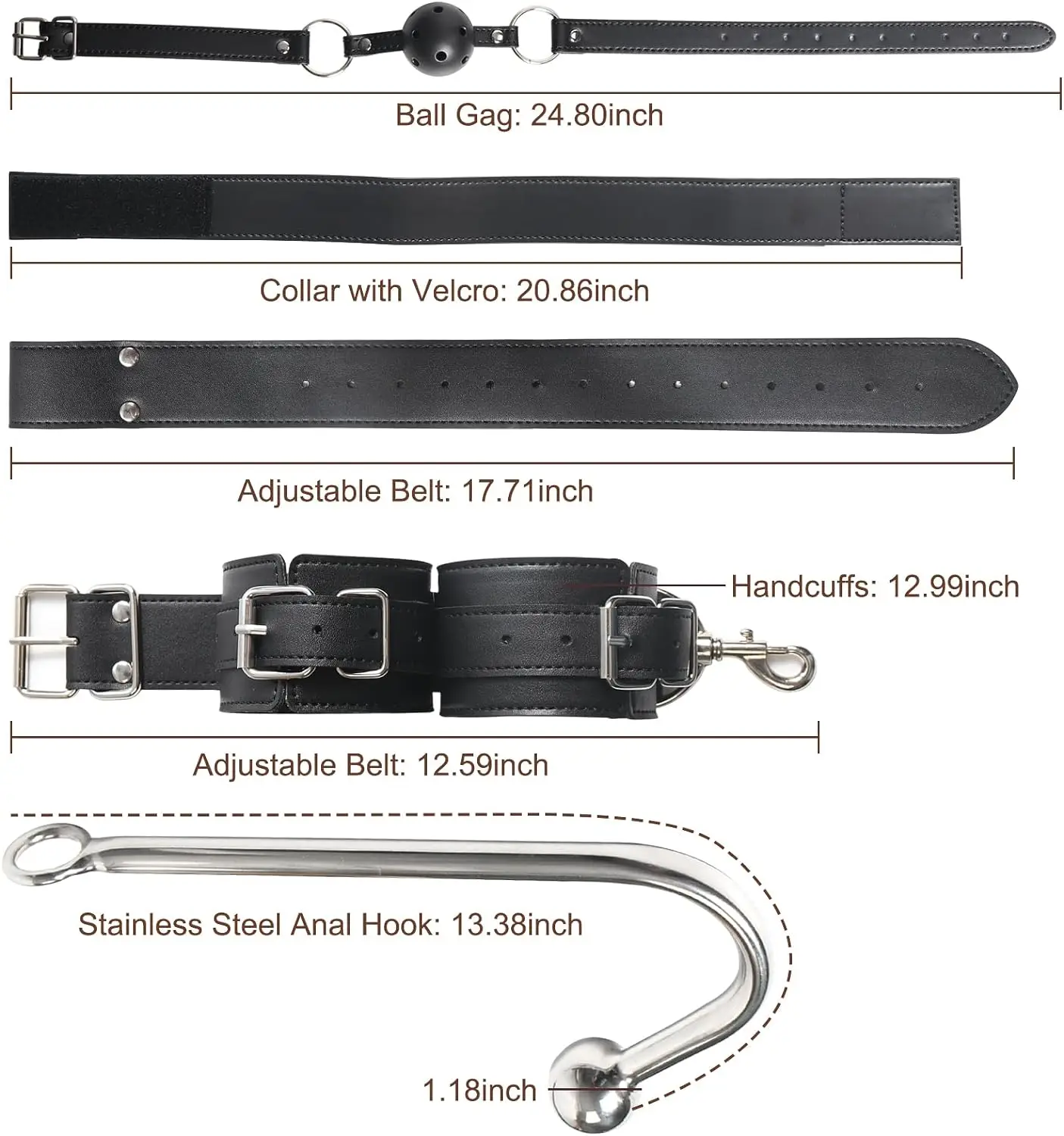 가죽 섹스 본디지 세트, BDSM 항문 후크, 볼 개그, 항문 트레이너 역할 놀이, 엉덩이 플러그, 페티쉬 노예 섹스 토이, 남녀공용, 2 in 1