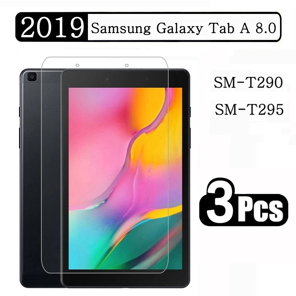 

(3 Pack) 9HD Tempered Glass For Samsung Galaxy Tab A 8.0 2019 SM-T290 SM-T295 T290 Anti-Scratch Tablet Screen Protector Film