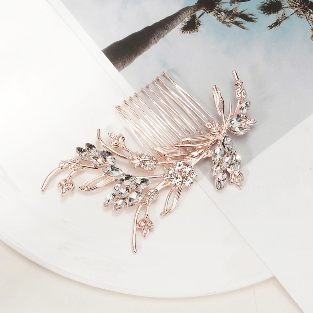 

Vintage Style Rhinestone Hair Comb Durable Bridal Wedding Hair Accessory for Bridesmaids Crystal Elegant Design