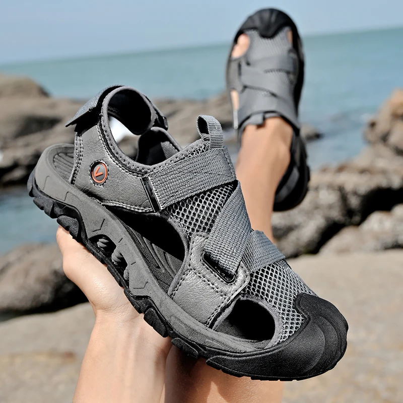 De Nieuwste Heren Baotou Sandalen Outdoor Ademende Strandsandalen 38-46 Maat Casual Sportschoenen Waden Rivierschoenen