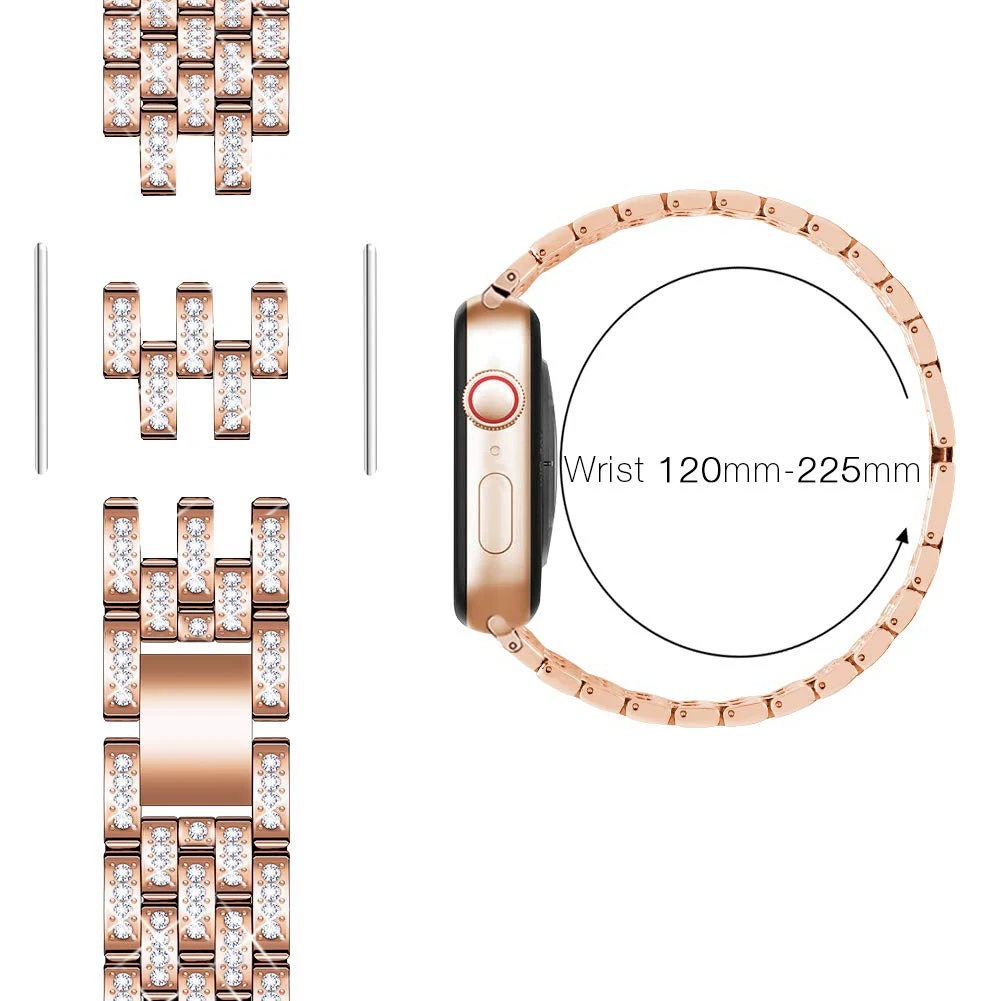 Case+Diamond strap for Apple watch band 40mm 41mm 38mm 45mm 44mm 42mm Metal watchband iWatch Series 9 8 3 4 5 6 se 7 bracelet