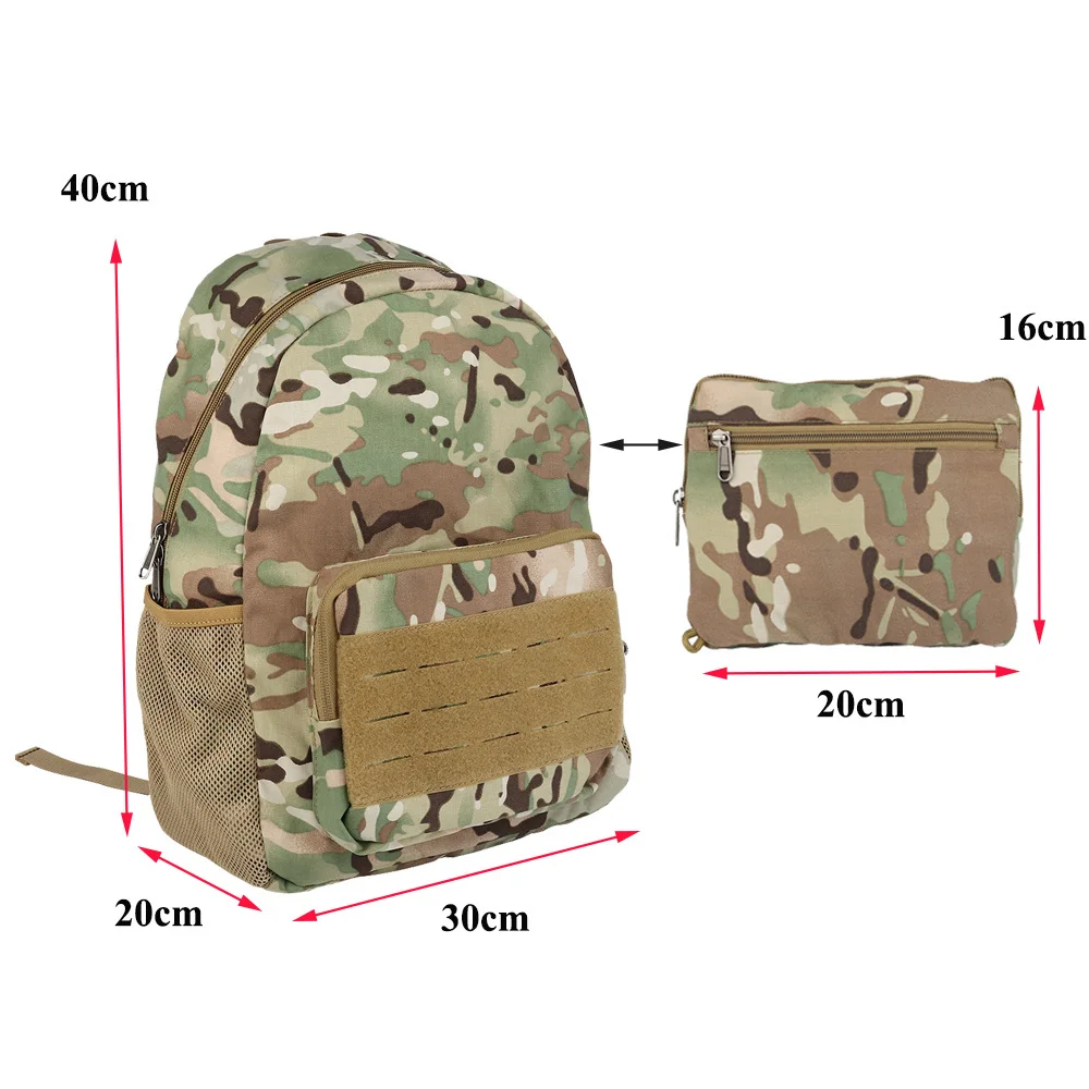 Tactical Foldable Bag Pack Expanding  EDC Backpack Molle 500D Nylon Lightweight Outdoor Hiking Travel Accessories Hunting Bag