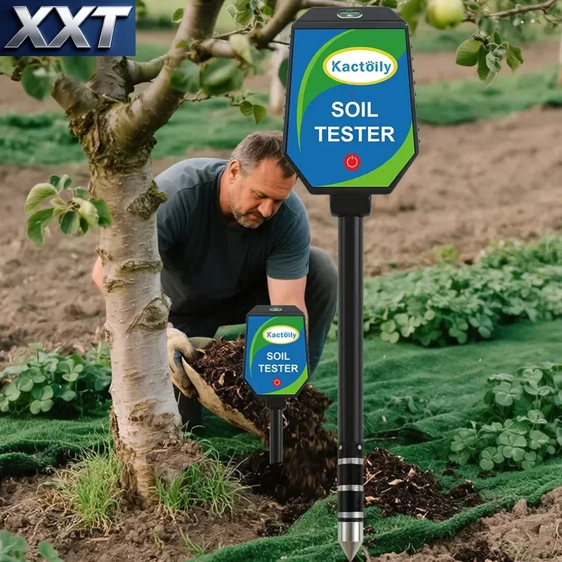 XXT Multiparameter 8-1 BT Wireless Soil Tester Measures Soil EC PH Moisture Humidity Temp Salt Fertility Sensor Meter