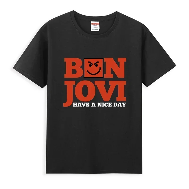 

Men T Shirt Casual Bon-Jovi Have A Nice Day Album Cover Rock Band Concert Tour T-shirt Summer 100% Cotton S-3XL Cool Tee