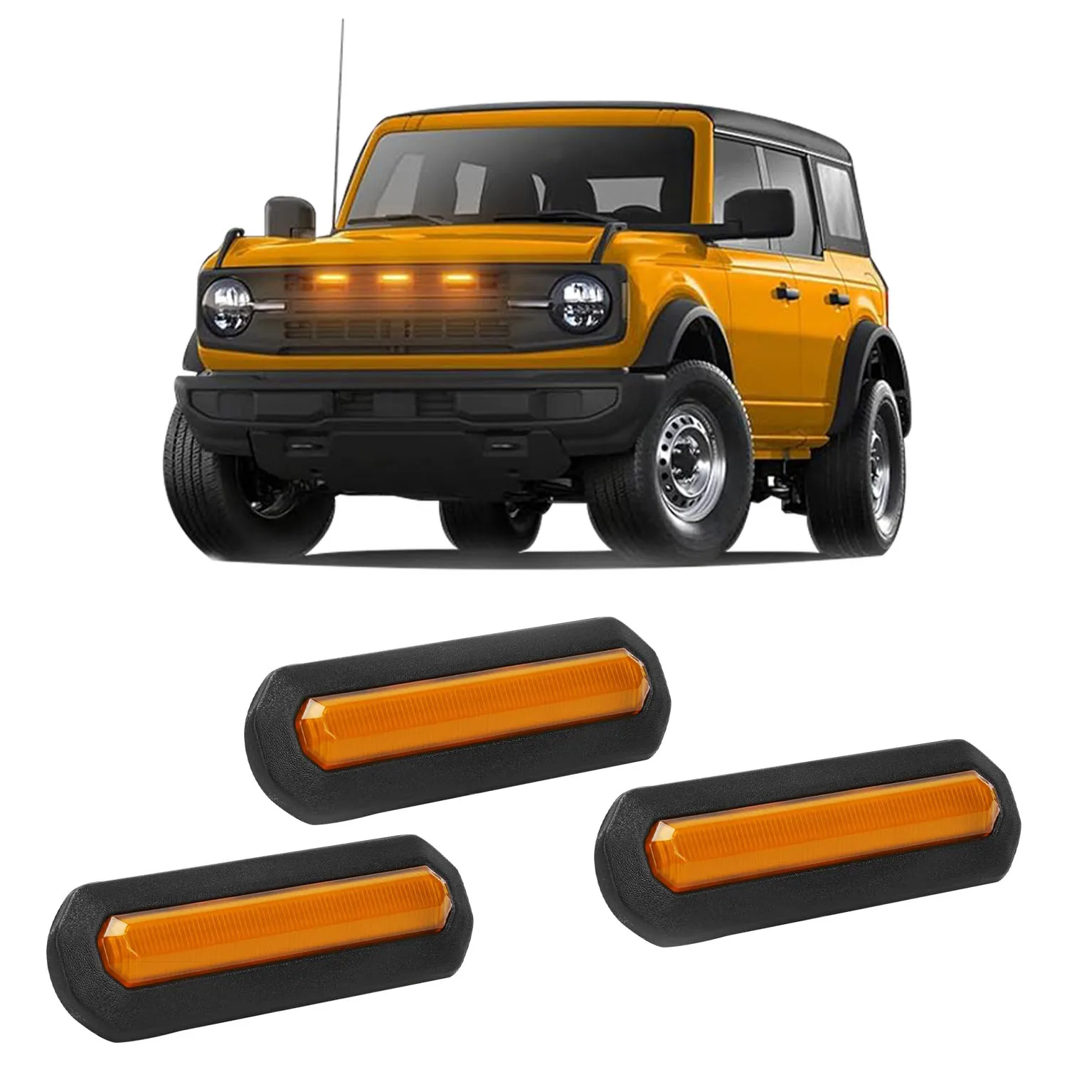 

Light Emitting DiodeS Accessories for Ford Mustang Body 2021-24 2/4 Amber OEM Grid Light Kit
