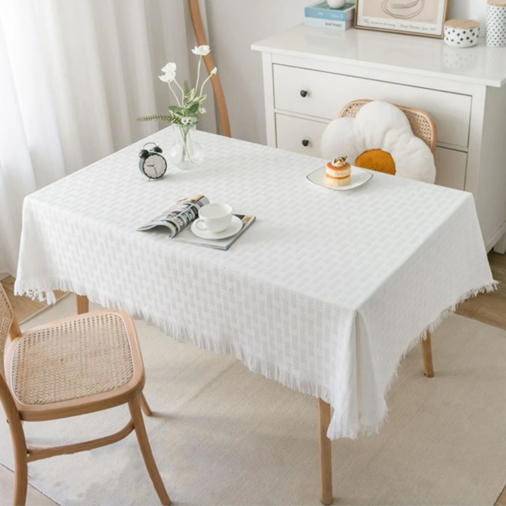 

Rectangle Square Tablecloth with Tassel, Tea Table Cover Cloth, Desk Sofa Cloth, Farmhouse Party, Dining Room Decoration
