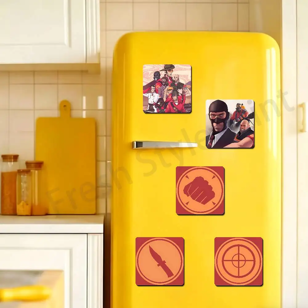 Game T-Team F-Fortress 2 Fridge Freezer Refrigerator Magnets Metal Cabinet Magnetic Sticker Cover Home