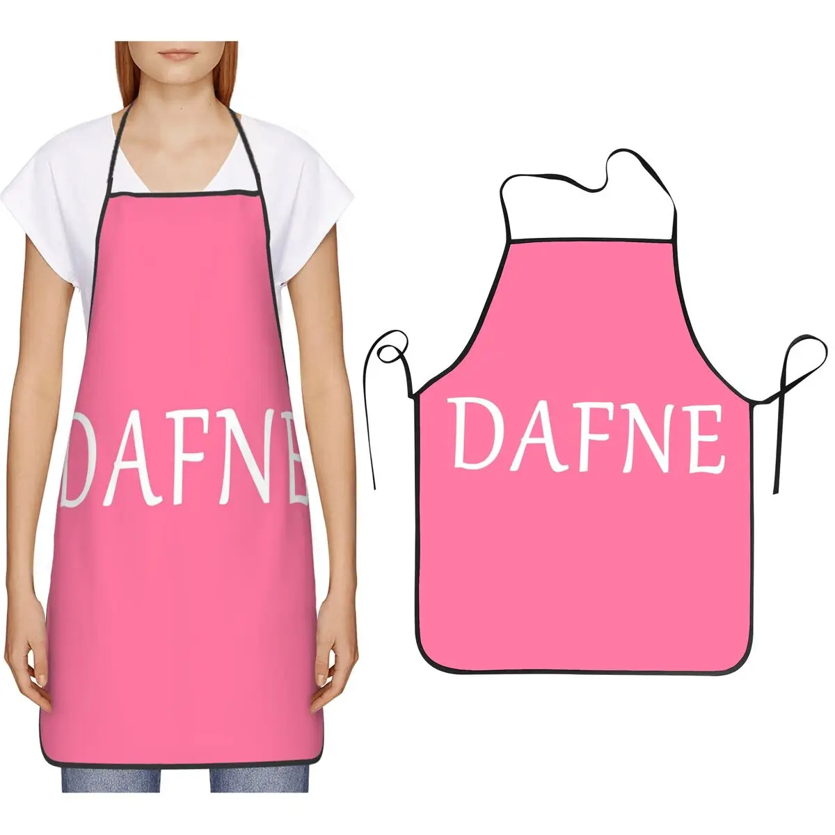 

Фартуки с именем Dafne, шеф-повар, приготовление пищи, выпечка, нагрудник без рукавов, кухонный сарафан для чистки для женщин и мужчин, живопись