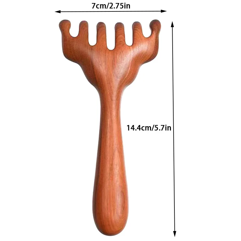 1 шт., массажная гребень из сандалового дерева с широкими зубьями