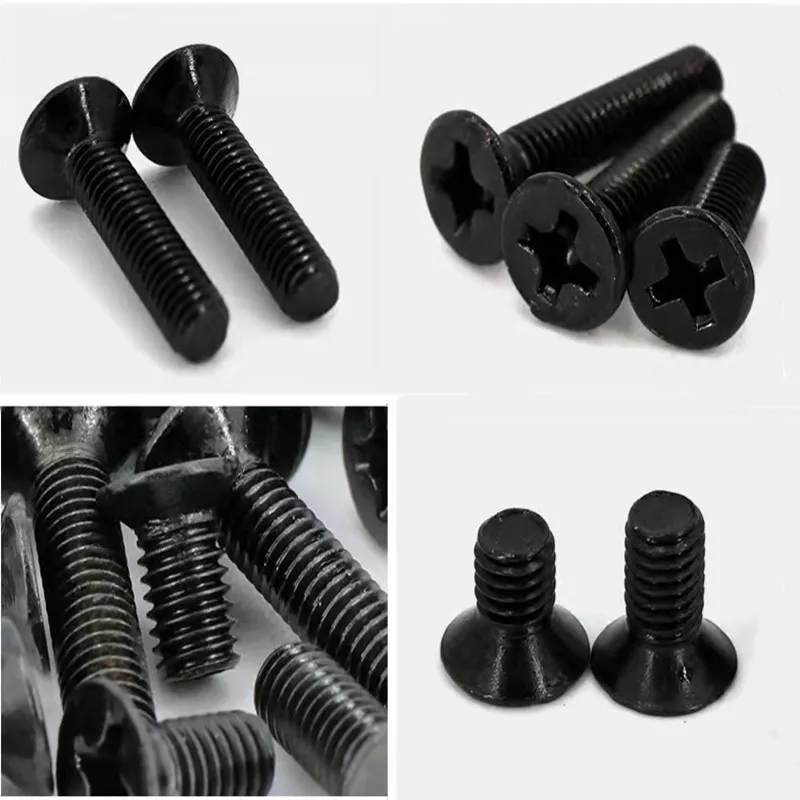 450/650/720 Pcs M1.4 M2 M2.5 M3 Black Steel Mini Micro Cross Countersunk Head Flat Head Screw Combination Laptop Screws Kit Box