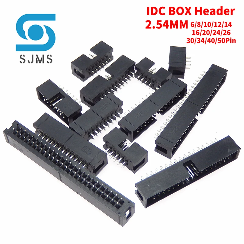 10Pcs DIP 2.54MM Pitch Male Socket Straight IDC Box headers PCB Connector Double ROW 6/8/10/12/14/20/26/34/40/50P PIN DC3 Header