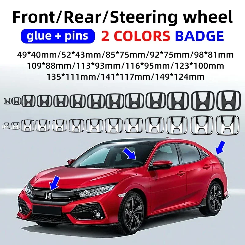 1PCS Car Front Grille Emblem Rear Trunk Badge Cover Sticker for Honda XRV Accord Civic FIT URV VEZEL Jade Inspire Accessories