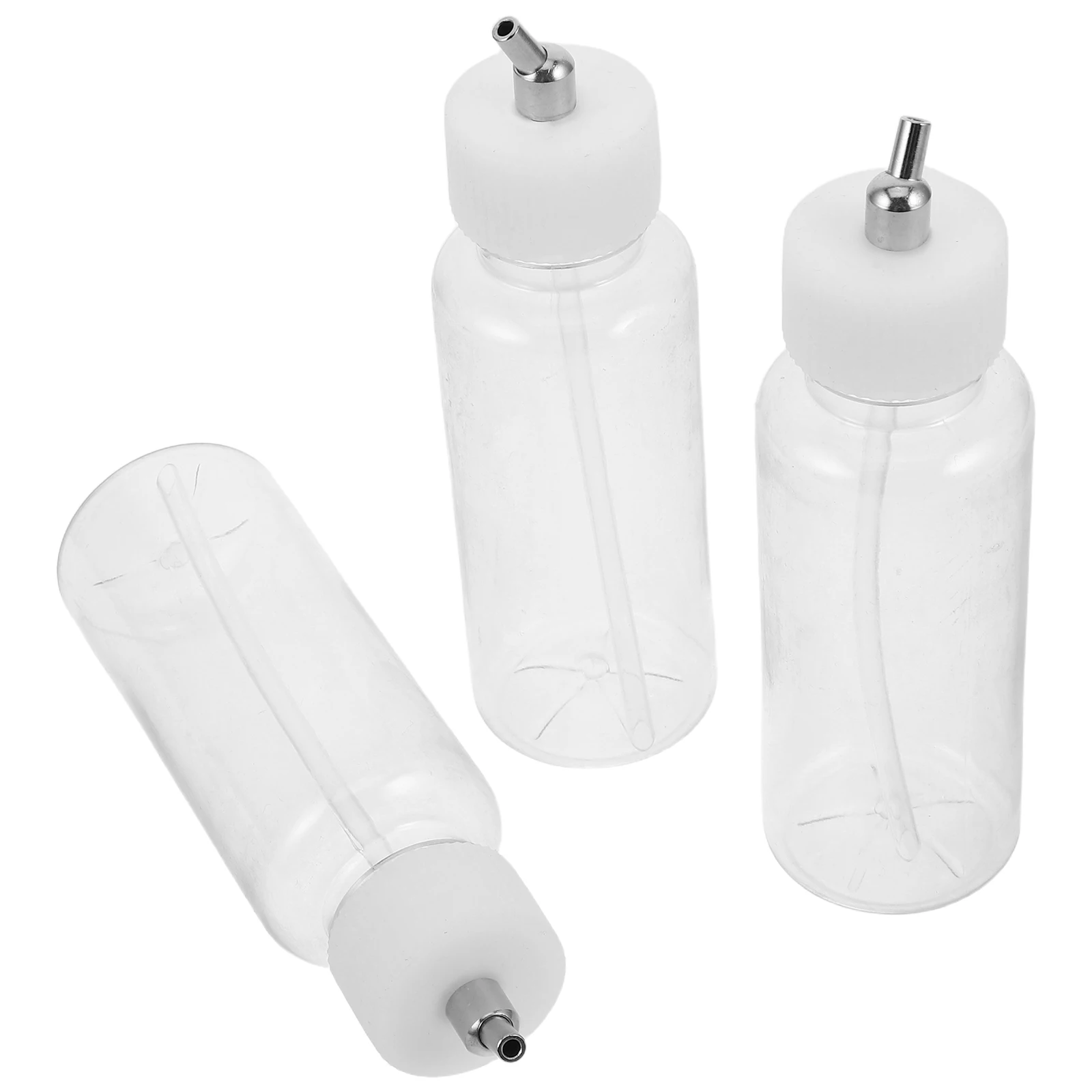 

3pcs 80Cc Siphon Feed Airbrush Bottles Plastic Paint Storage Containers Refillable Mixing Jars Lightweight Adapter Accessories