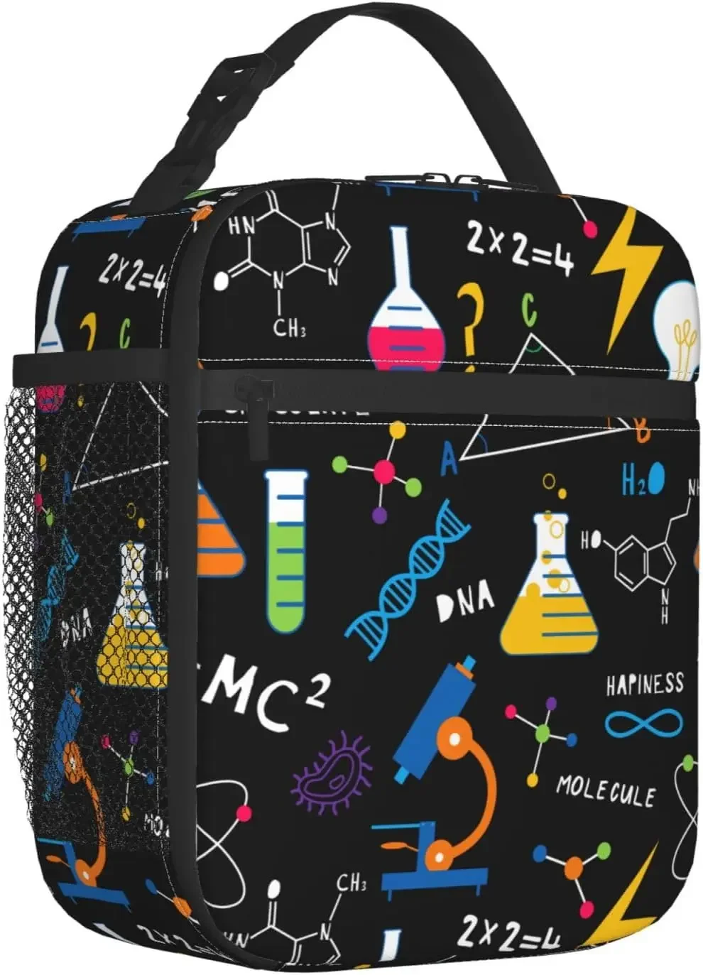 العلوم الكيمياء الأحياء الفيزياء نمط قابلة لإعادة الاستخدام علب الاغذية حقيبة الغذاء معزول حقيبة الغداء للأولاد في سن المراهقة #2