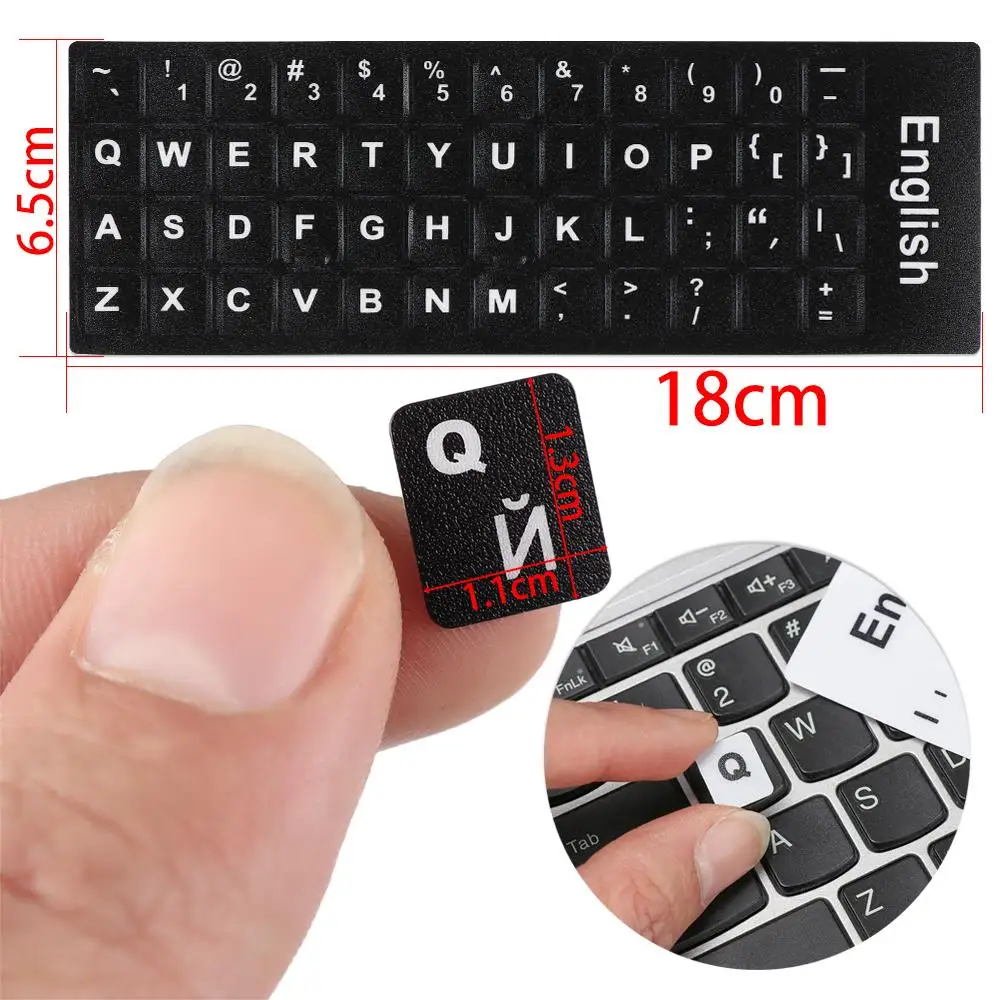 Wear-resistant Keyboard Stickers Spanish/English/Russian/Deutsch/Arabic/Italian/Japanese Letter Replacement For Laptop PC