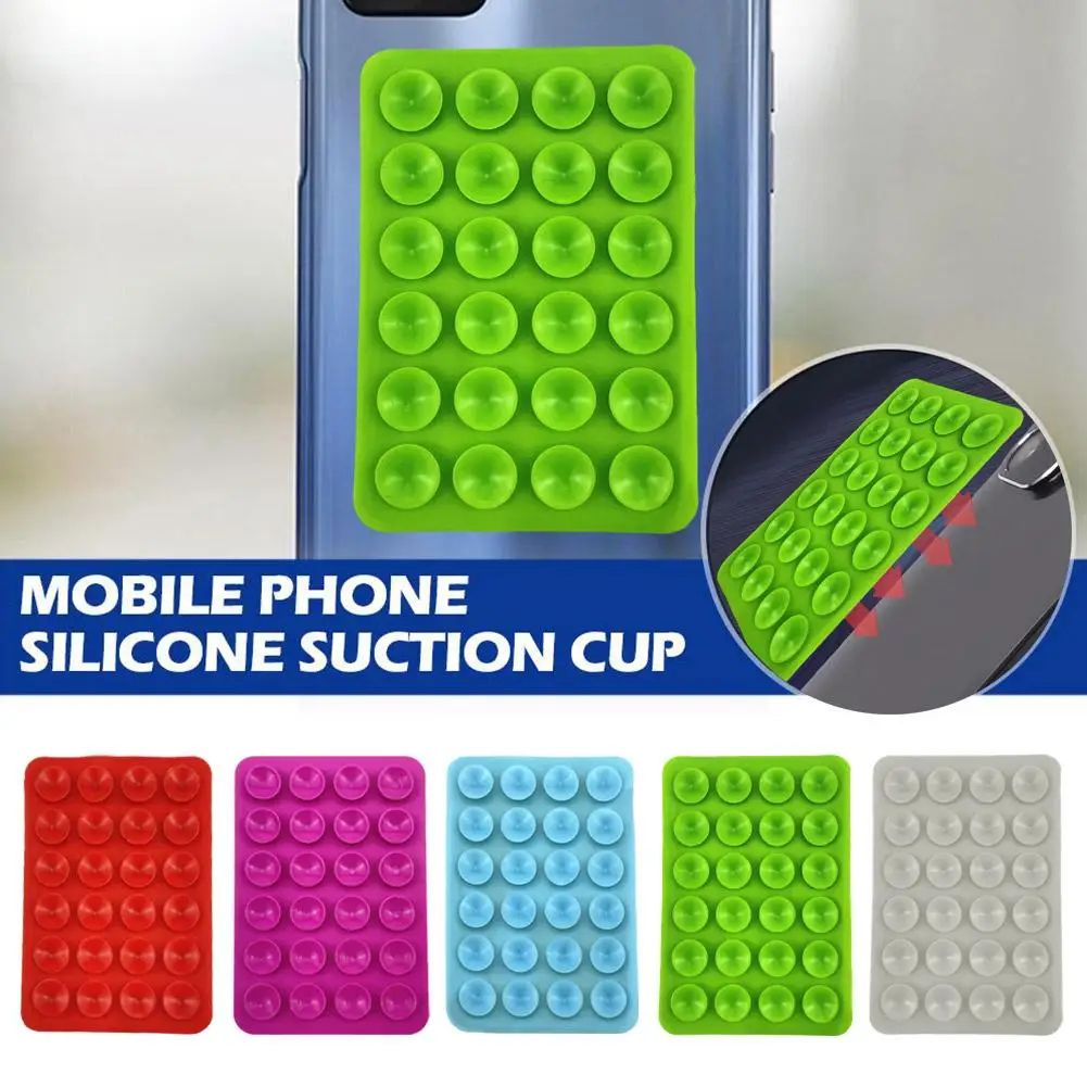 Silicone Suction Pad Back Sticker Suction Cup Phone Holder Silicone Cup Mat Smartphone Wall Stand Fixed For Glass Ceramic T W2P1