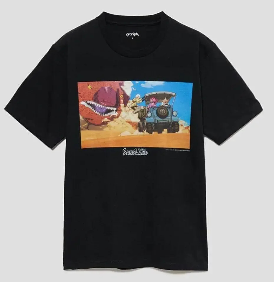 graniph SAND LAND Akira Toriyama T-shirt Black Cotton 100% from Japan New(1)