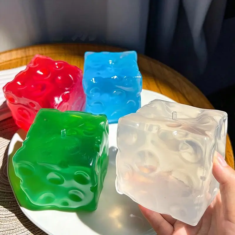 Coconut Oil Cheese Cube Stress Ball - Moldable Shapeable Non-Rebound Squeeze Sensory Fidget Toy For Adult Stress Relief And Rel