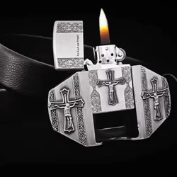 Gepersonaliseerde kerosine open vlam aanstekers voor heren, metalen draagbare aanstekers, sigarettenaccessoires, rookgereedschappen, geschenken