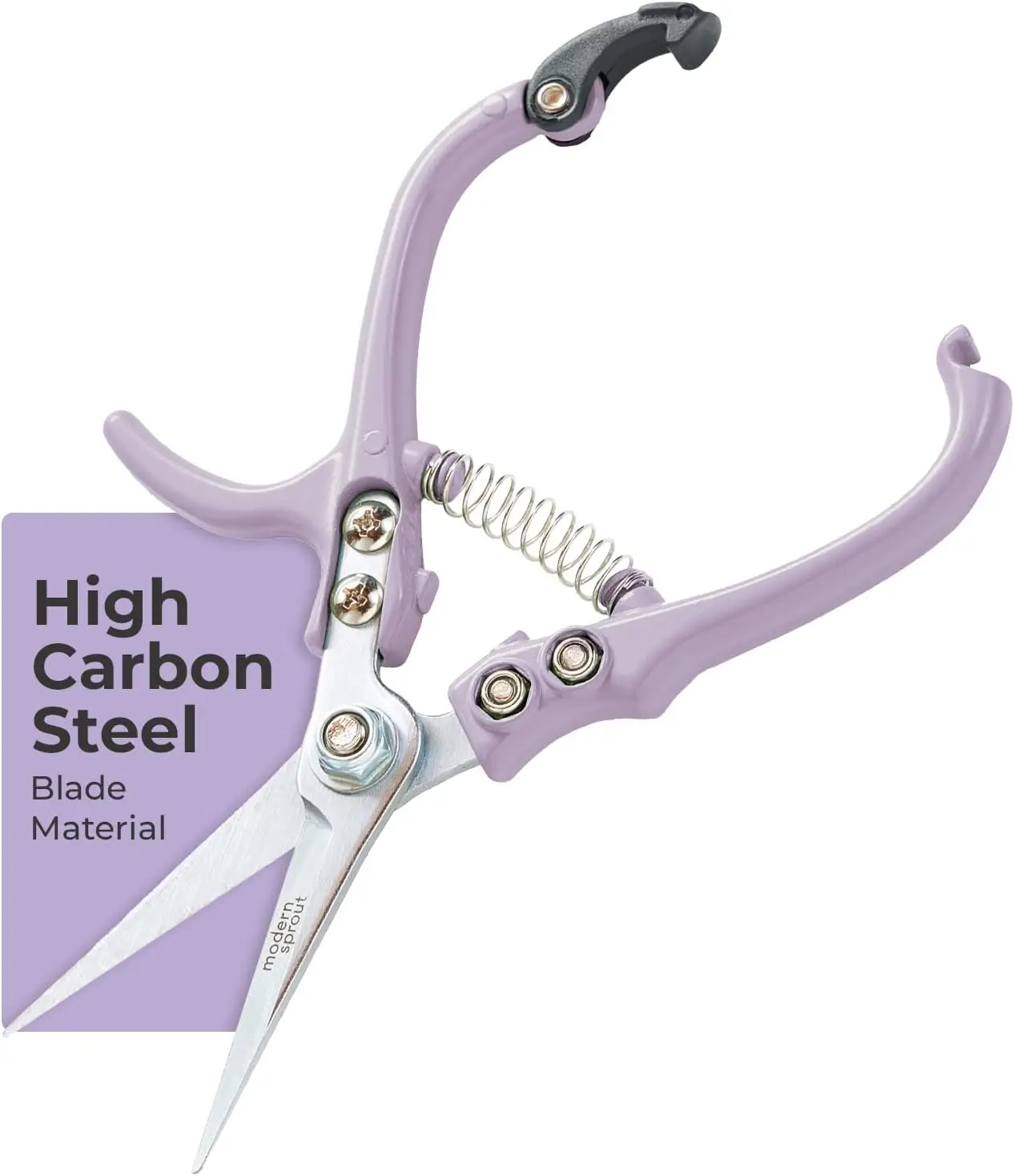 

Pruning Shears - Herb Scissors, Lightweight Garden Tool with Safety Lock, Carbon Steel Blade, Reusable Holster, Lavender