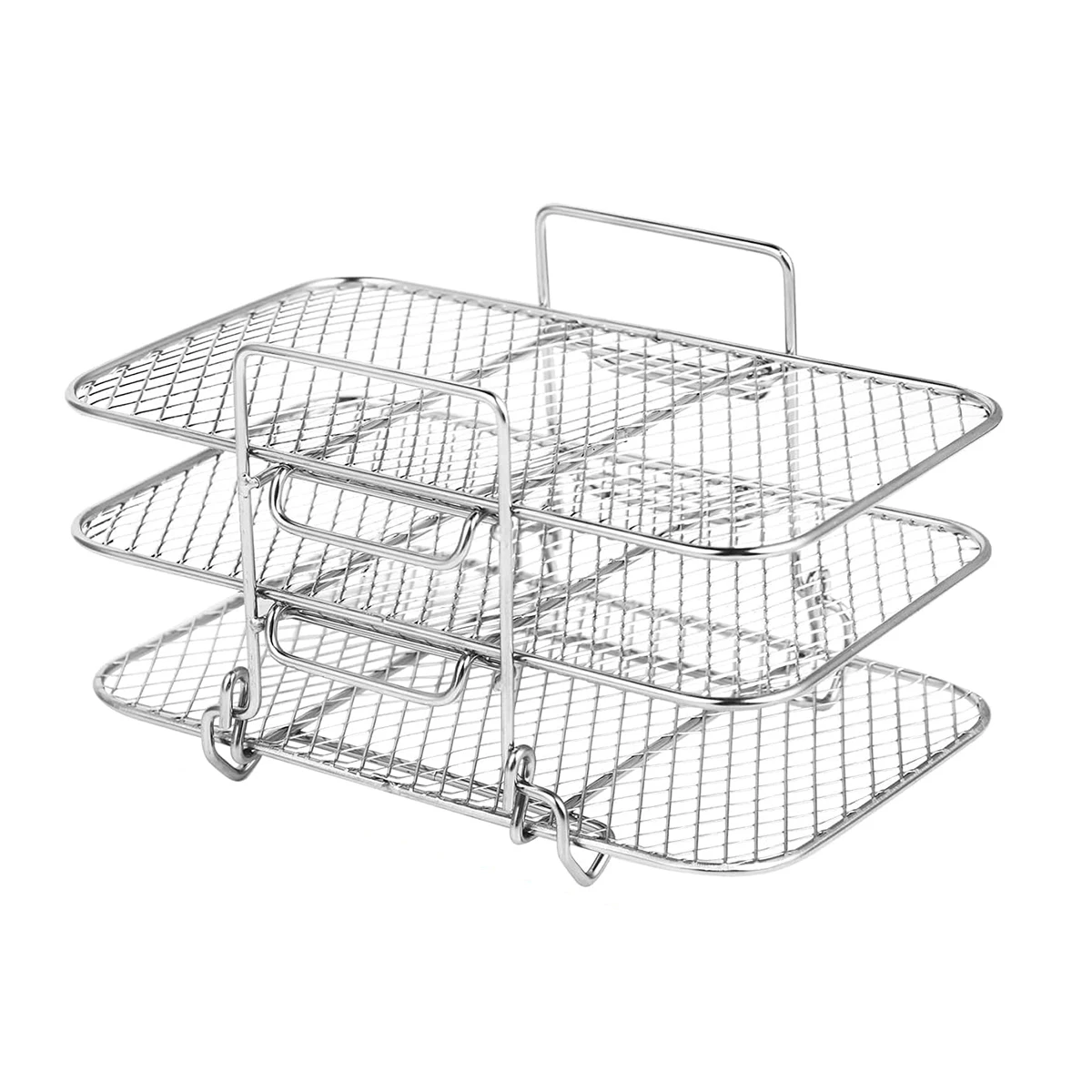 

3-layers Air Fryer Rack Stackable Grilling Rack Stainless Steel Airfryer Oven Grill Steamer Cooker Kitchen Gadgets Cooking Tools