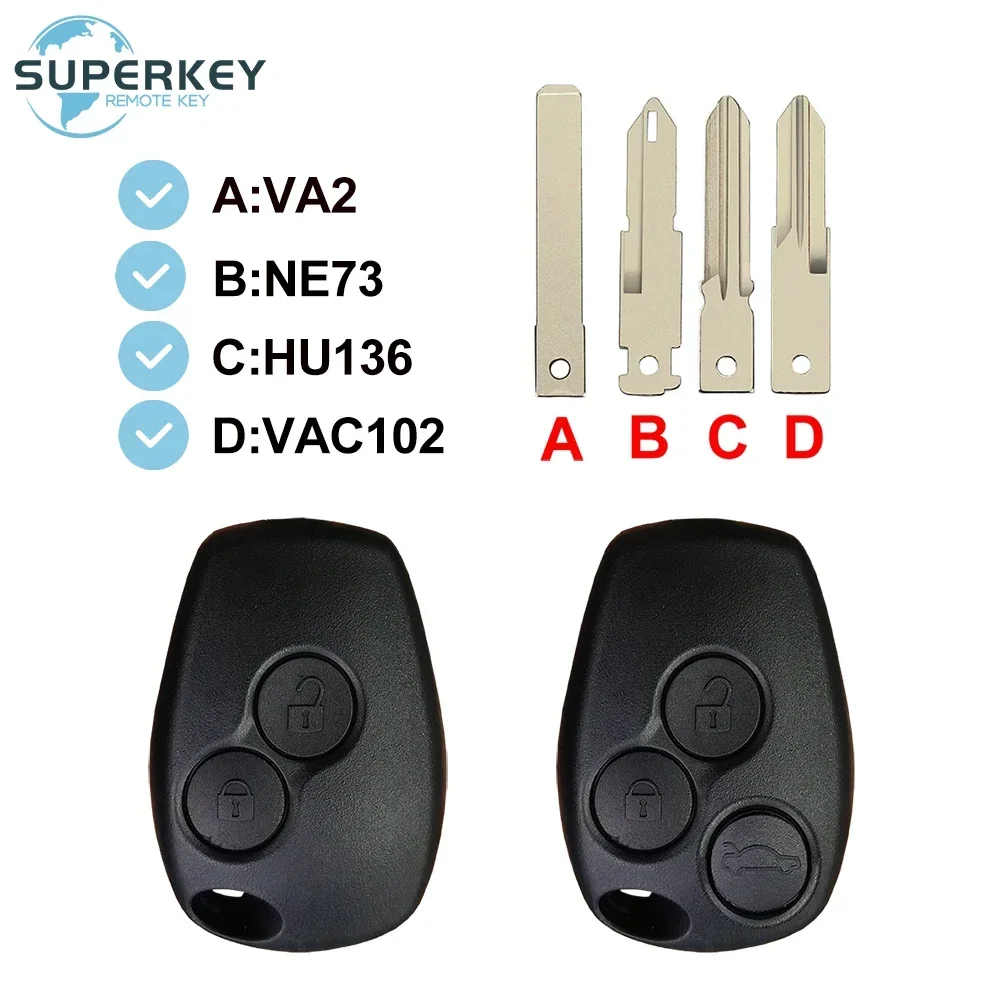

SUPERKEY Replacement Remote Key Shell Case For Renault Clio Modus Kangoo Master Vauxhall Twingo Vivaro Primastar Logan Sandero