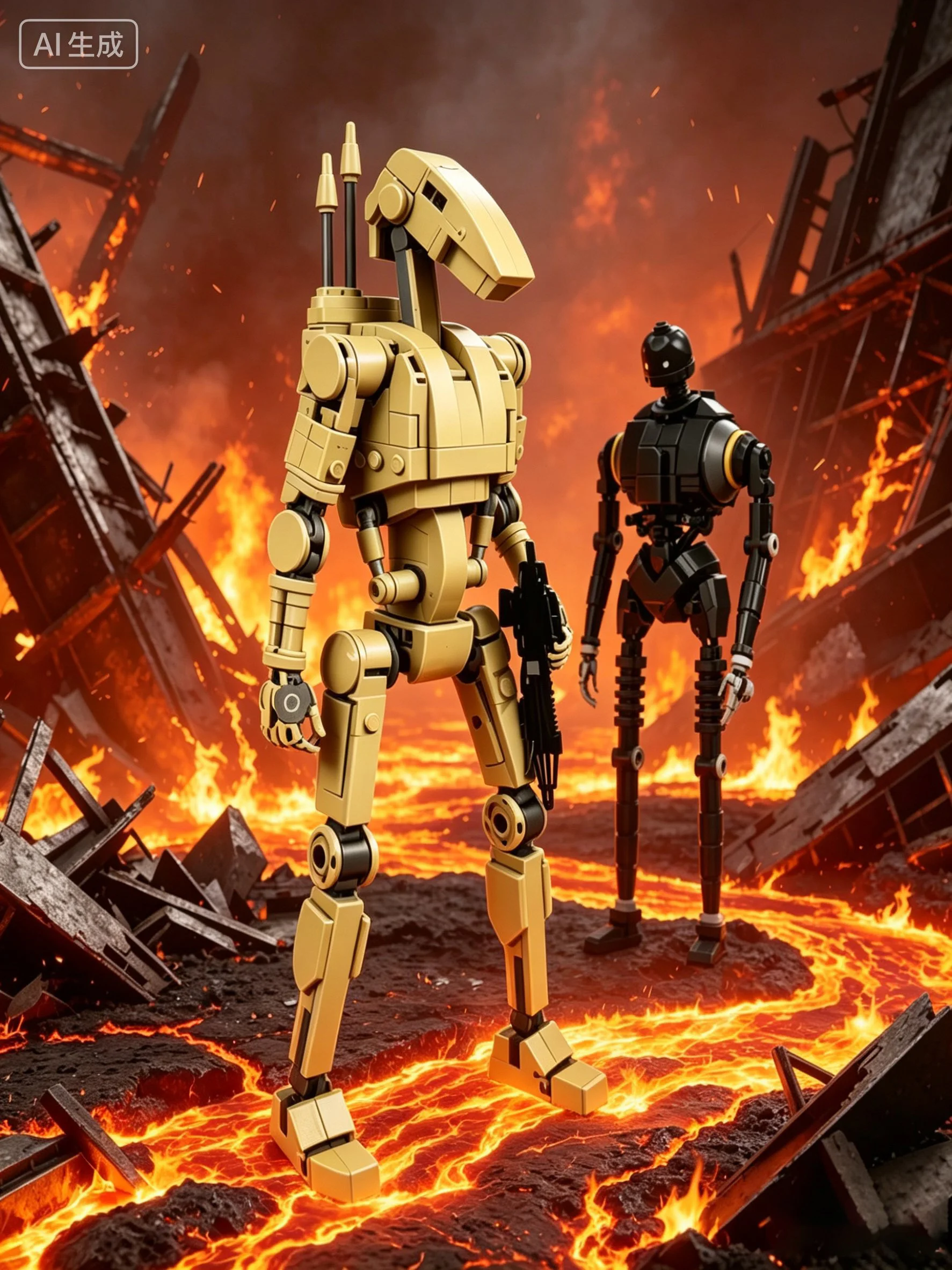 Sci-Fi Kampfdroide Modellbausatz, MOC Roboter-Figur zum Bauen, Detailliertes Sammler-Display-Set