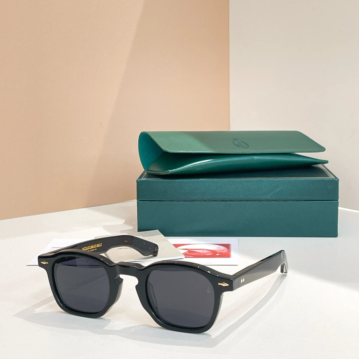 JACQUES MARIE MAGE نظارات شمسية نسائية سميكة من الأسيتات للرجال مربعة عتيقة نظارات خارجية كلاسيكية للشمس للسفر والشارع