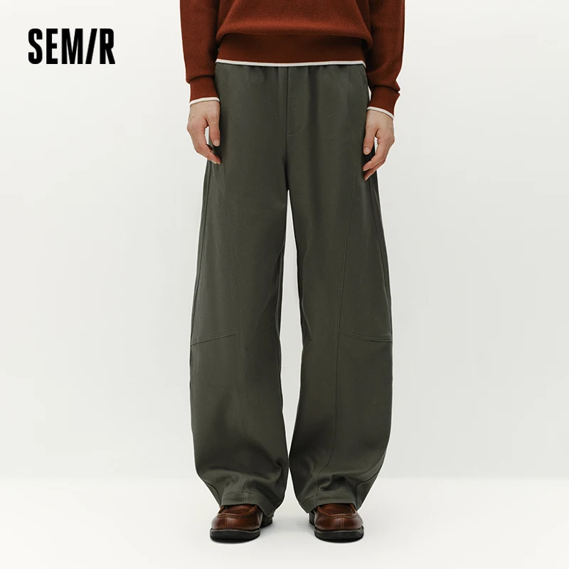 Semir Men Casual Pants Curved Leg Loose Fit Commuter Style 2026 New Winter Daily Wear Urban Casual Style Cold Weather Layering