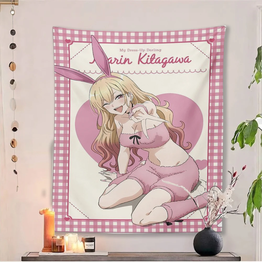 My Dress-Up Darling Marin Kitagawa Bunny Large Tapestry, Large Wall Tapestry, Cute Room Decoration Items for Bedroom