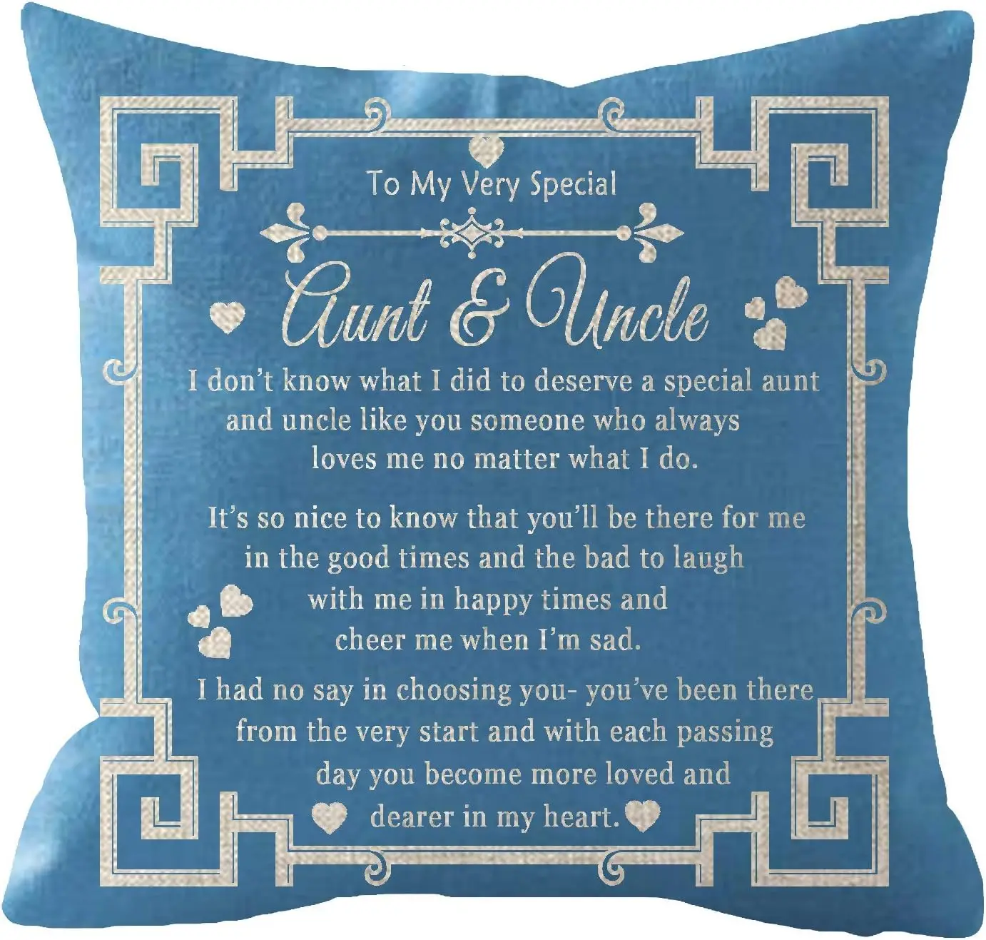 ITFRO Nice Aunts and Uncles Gift with Words to My Very Special Aunt and Uncle Blue Burlap Throw