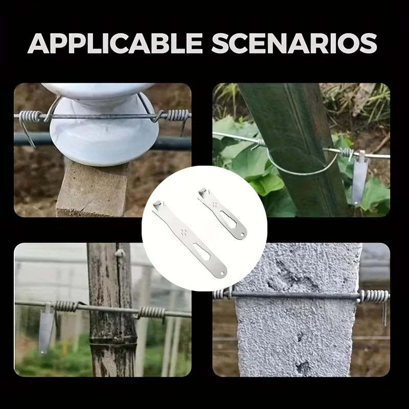 3-in-1 Multifunktionales Drahtverdrehwerkzeug für T-Pfosten-Clips & Zaundraht, Stahldraht-Verdrehgerät mit Haken & 3 Sechskantlöchern – Detail 1