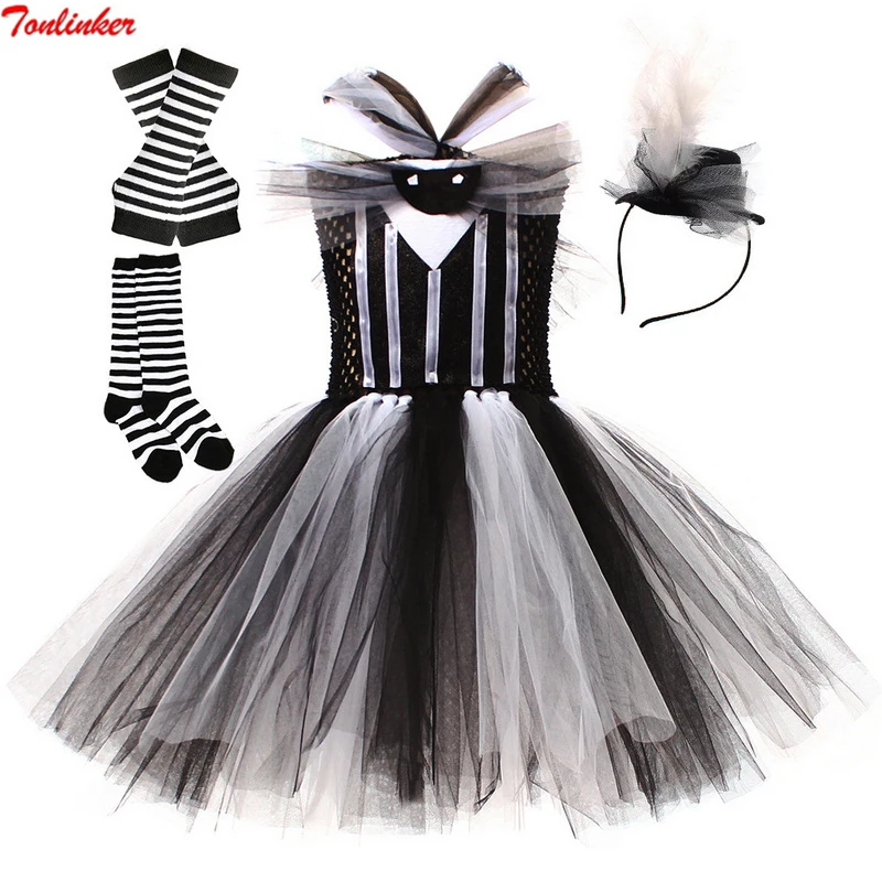 Halloween Girls Animal Costumes Cute Funny Outfit Net Yarn Tutu Dresses With Headband Kids Birthday Party Fancy Dress