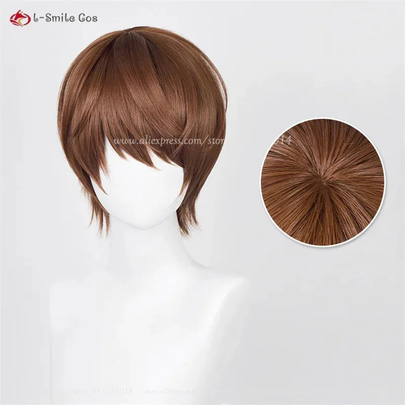 2025 аниме парики 30 см короткая кожа головы темно-коричневый Ягами светло-термостойкие синтетические волосы косплей костюм