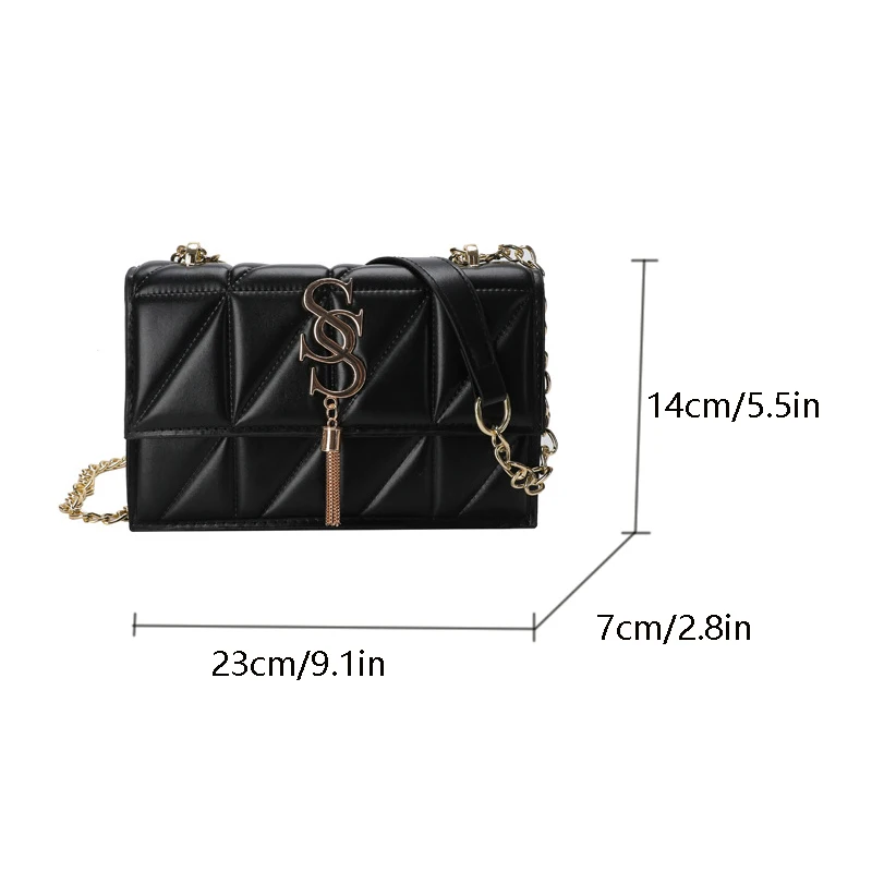 Women Small Bag Double S Letter Chain Shoulder Square Crossbody PU Leatehr Mini Fashion Luxury Designer Bag