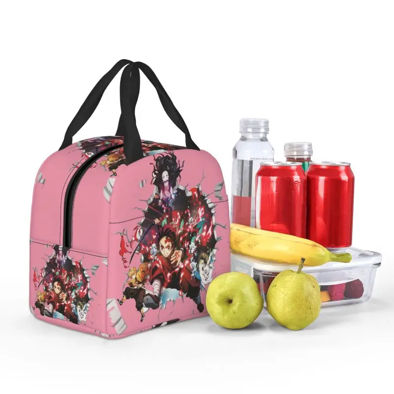 Custom Demones S-Slayer Insulated Lunch Bags for Work School Portable Cooler Thermal Lunch Box Women Children view 5
