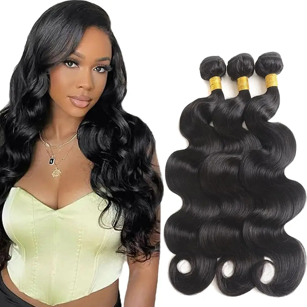 

3 пучка 12А, бразильские человеческие волосы с объемной волной, 100% натуральные волосы Remy, 14-30 дюймов, натуральные черные человеческие волосы с двойным утком